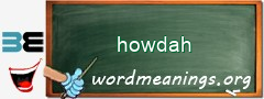 WordMeaning blackboard for howdah